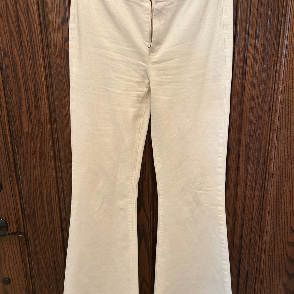 Paige Premium Denim wide leg Cream Jeans Sz 29